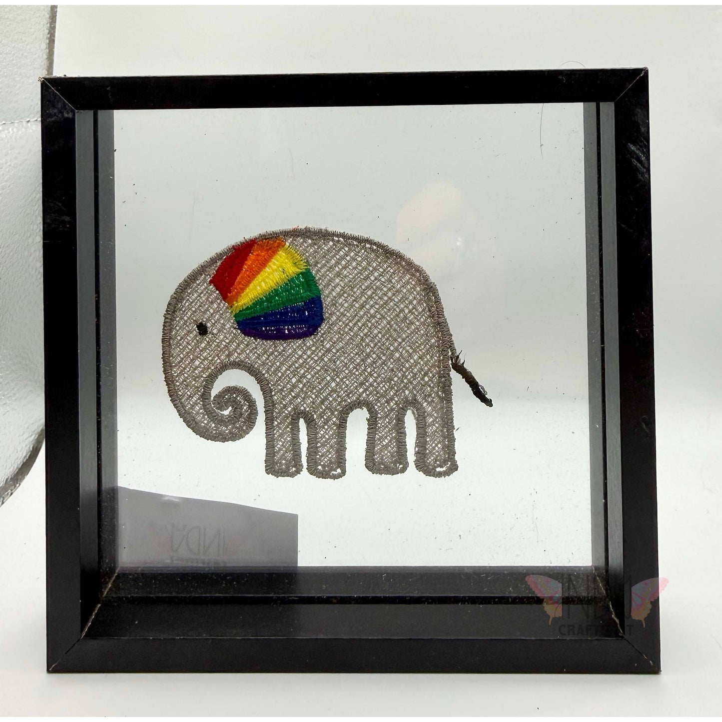 Embroidered Pride Elephant Framed Wall Art