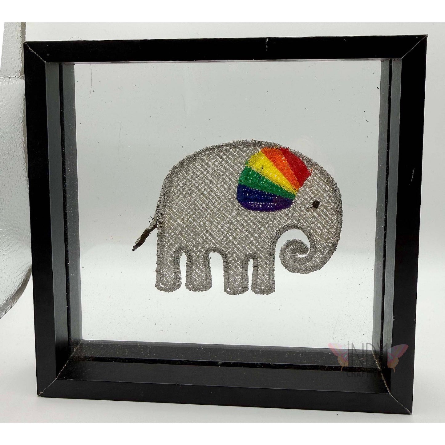 Embroidered Pride Elephant Framed Wall Art