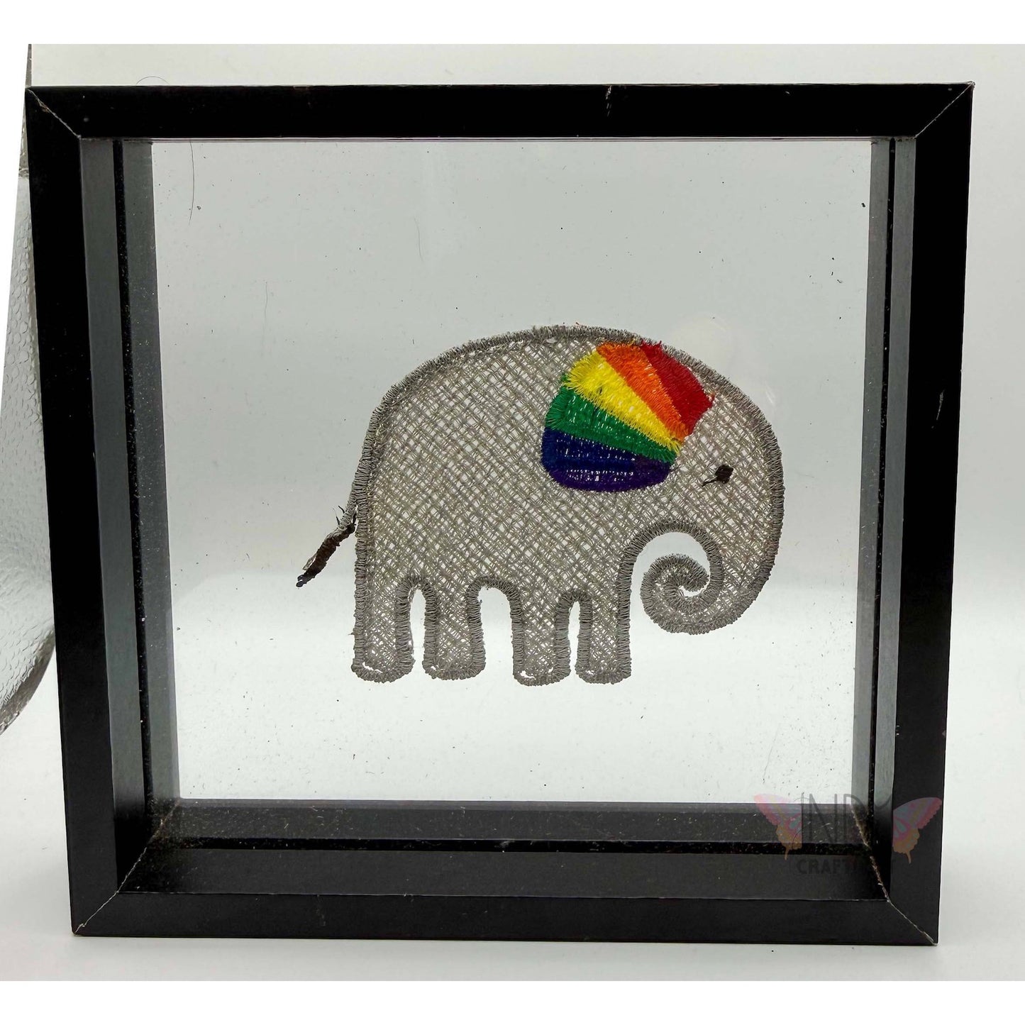 Embroidered Pride Elephant Framed Wall Art