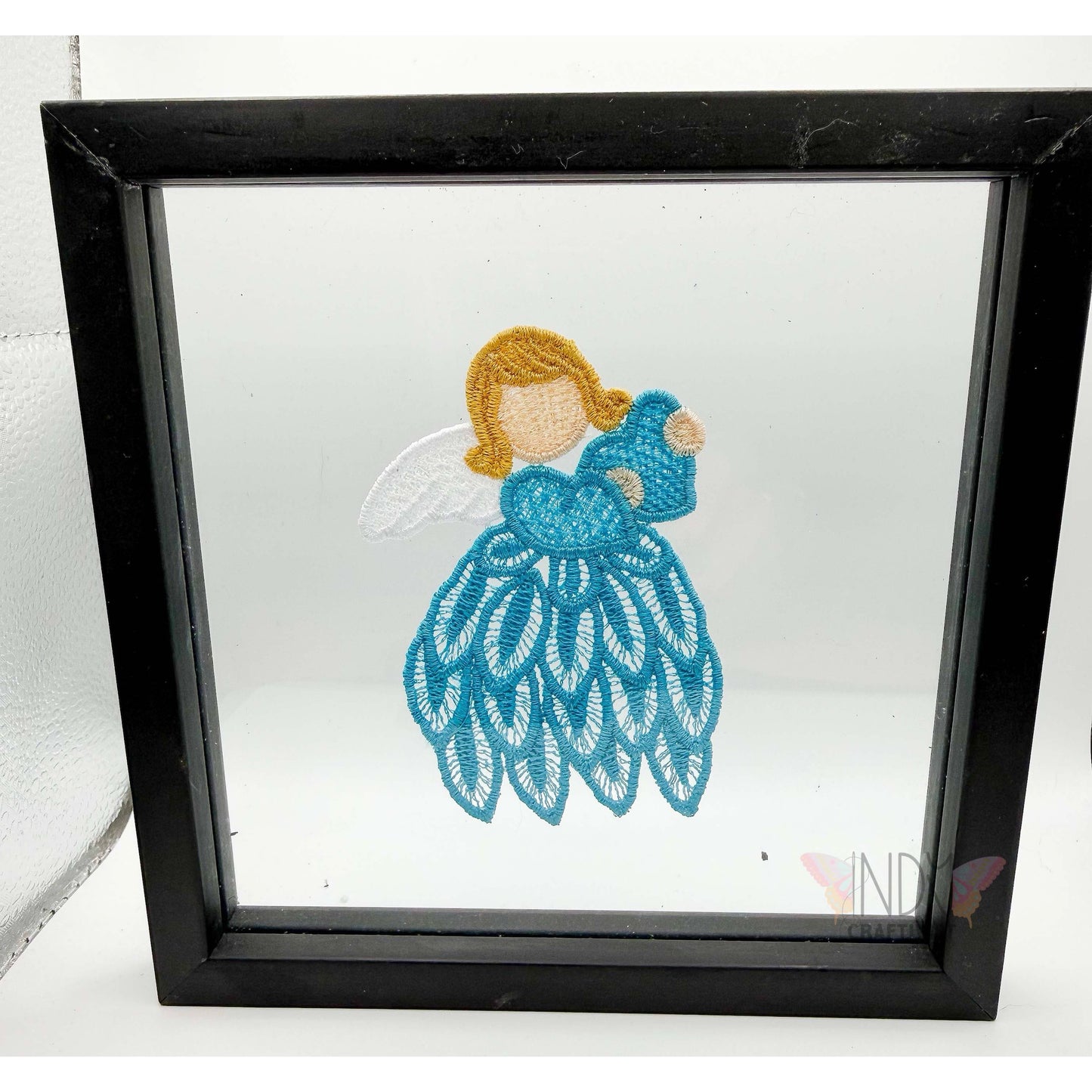 Loved Much Teal Embroidered Framed Wall Art