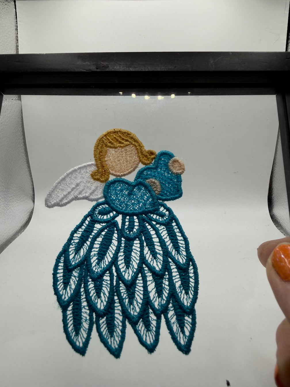 Loved Much Teal Embroidered Framed Wall Art