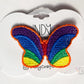 Rainbow Butterfly Freestanding Lace Embroidered Hair Clip