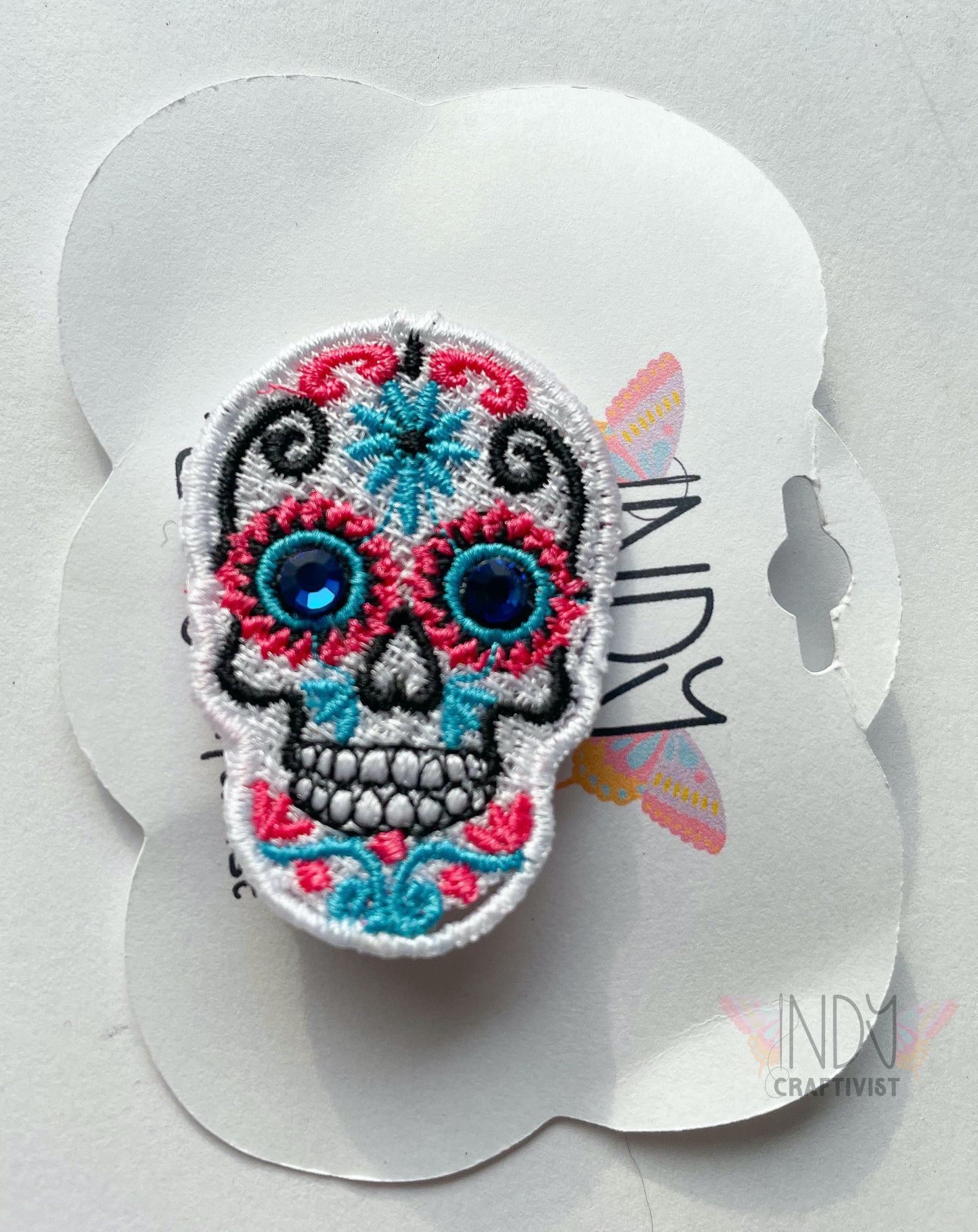 Sugar Skull Freestanding Lace Embroidered Hair Clip
