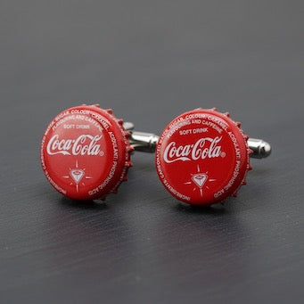 Coke Soda Bottle Cap Cuff Links