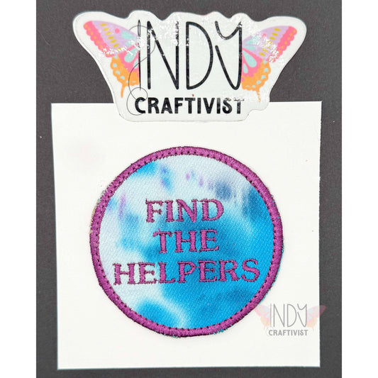 Blue Find The Helpers Upcycled Patch