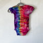 12M Rainbow Scrunch Ice Dyed Infant Bodysuit with Bear