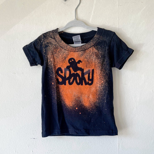 2T Kids Reversed Tie Dyed Spooky T-shirt
