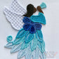 Octavia Blue Embroidered Angel Framed Wall Art