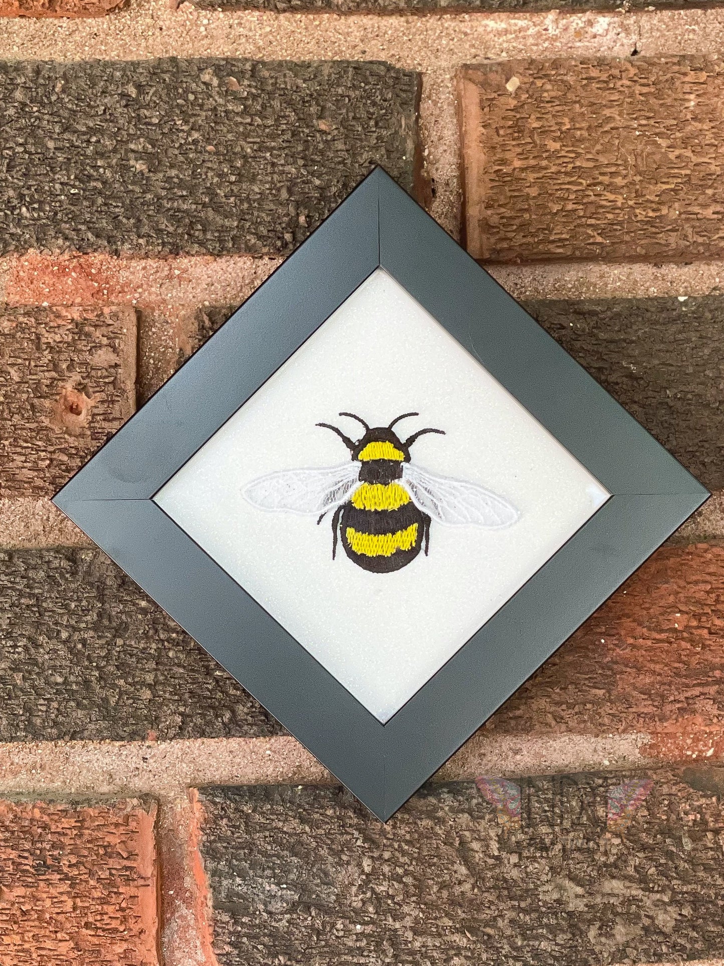 Embroidered Bee Framed Art