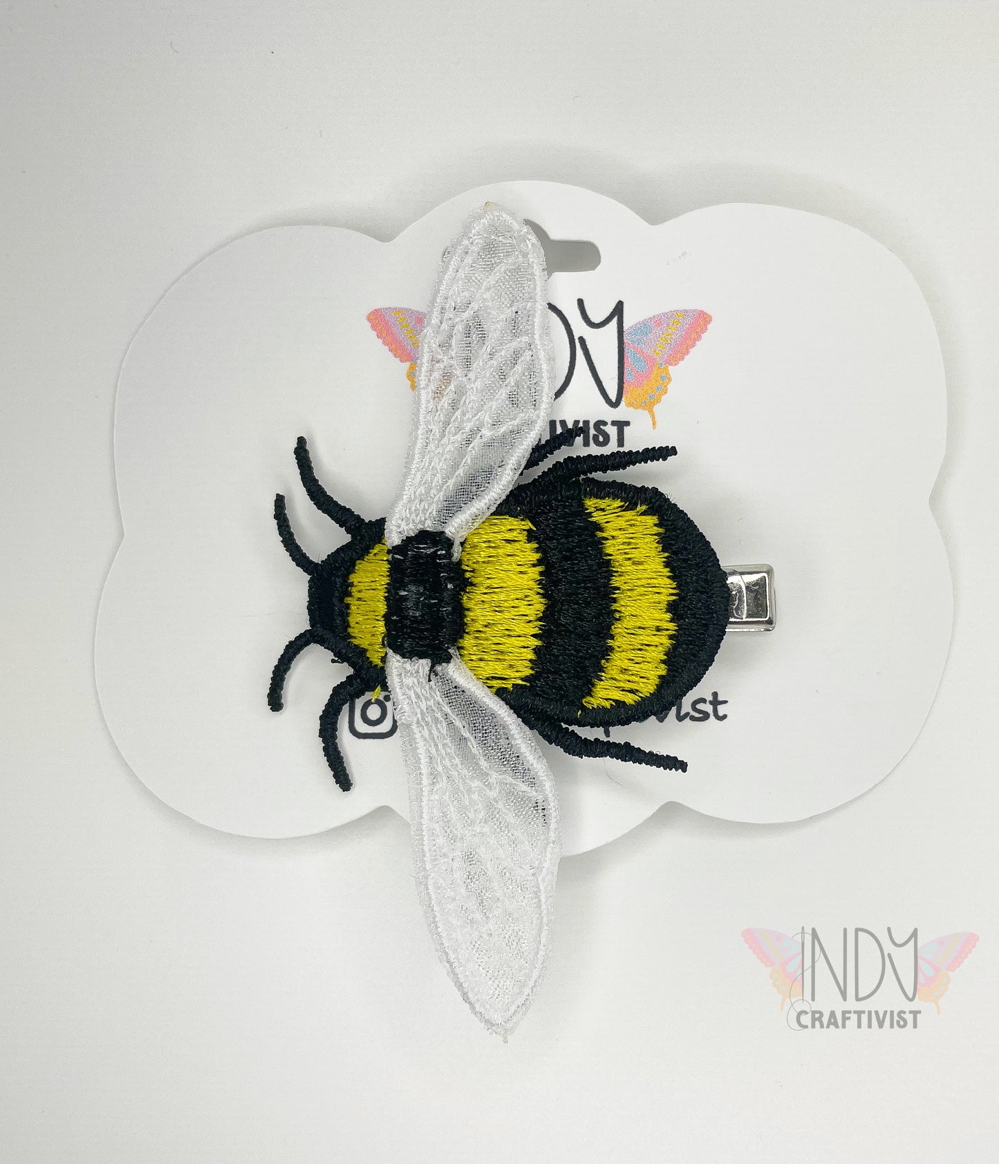 Freestanding Lace Bee Embroidered Hair Clip