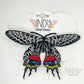Made-to-order Beautiful Black Freestanding Lace Embroidered Butterfly Brooch