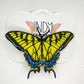 Made-To-Order Eastern Tiger Swallowtail Freestanding Lace Embroidered Butterfly Hair Clip