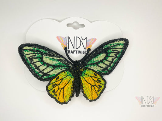 Made-To-Order Cape York Birdwing Freestanding Lace Embroidered Butterfly Hair Clip