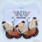 Made-To-Order Brown Tipped Full Butterfly Earrings