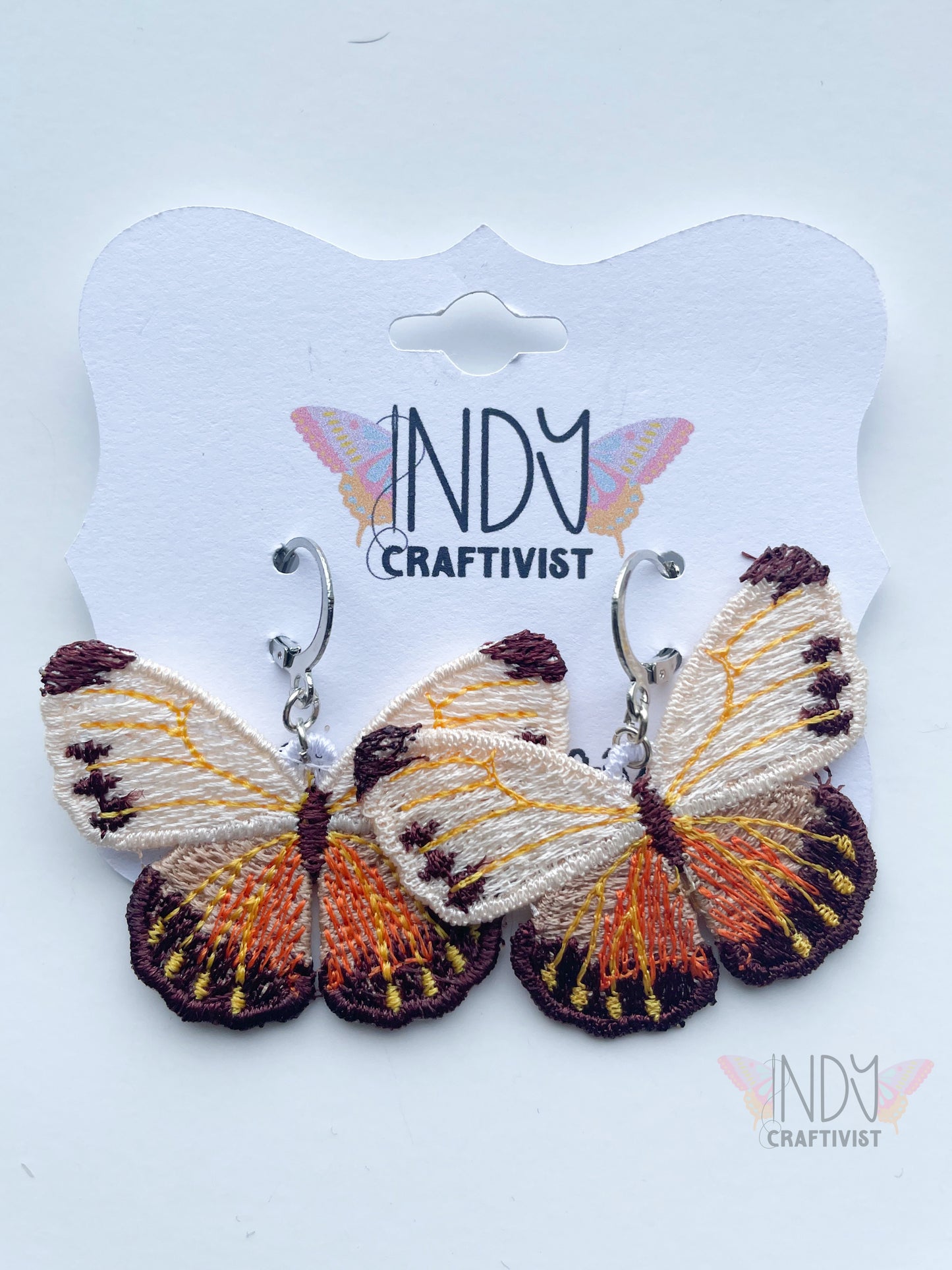 Made-To-Order Brown Tipped Full Butterfly Earrings