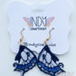 White and Blue Butterfly Wing Earrings