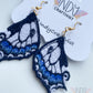 White and Blue Butterfly Wing Earrings