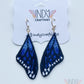 Blue Monarch Butterfly Wing Earrings