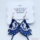 White and Blue Butterfly Wing Earrings