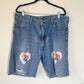 Levi's Upcycled Denim Shorts with Care Bear Heart
