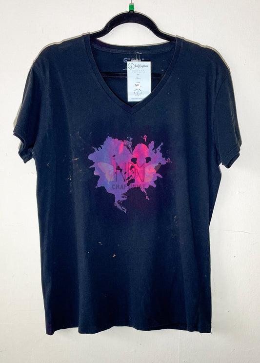 Abstract Heart Extra Large Reverse Dyed Tie Dye T-shirt