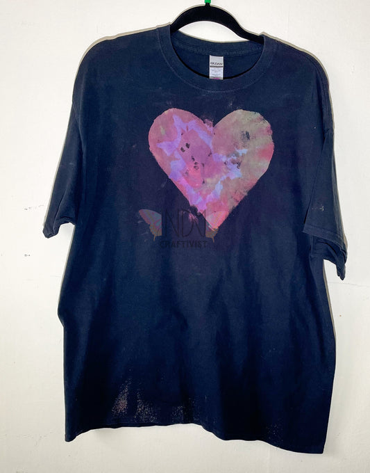 Heart Extra Large Reverse Dyed Tie Dye T-shirt