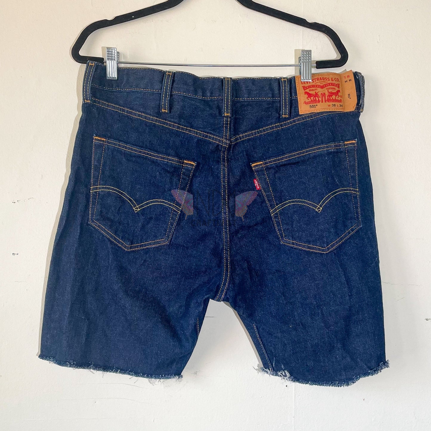 Levi's Upcycled Denim Shorts with Care Bear Heart