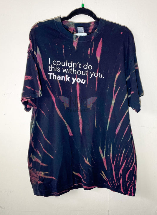 Thank You Extra Large Reverse Dyed Tie Dye T-shirt