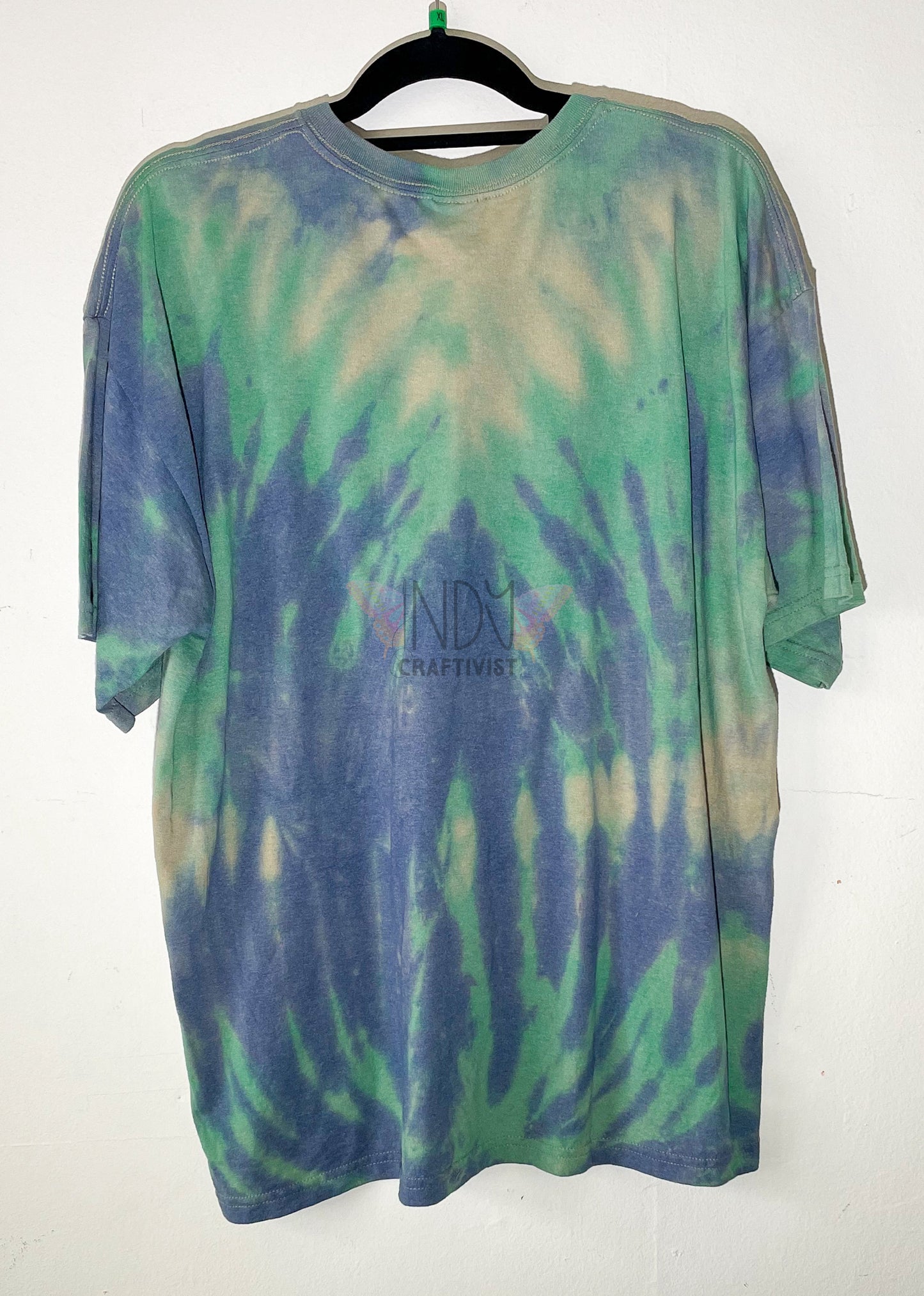 Blue and Green Extra Large 50/50 Tie Dye T-shirt