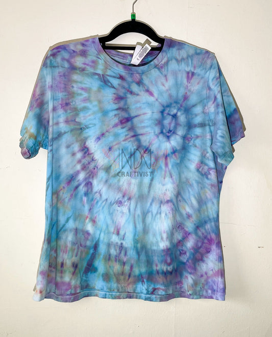 Blue Adult Extra Large Ice Dyed T-shirt