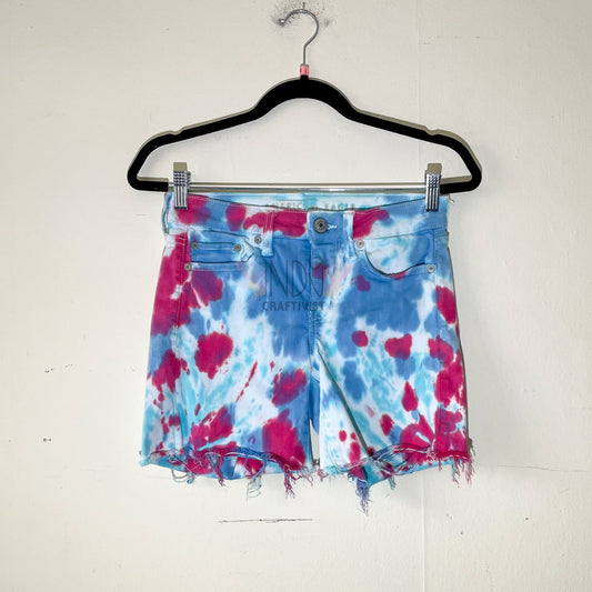 American Eagle Tie Dyed Upcycled Denim Shorts