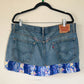 Levi's Upcycled Denim Skirt with Embroidery Detail