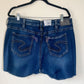Silver Upcycled Denim Shorts with Heart Detail