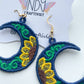 Sunflower Crescent Moon Earrings