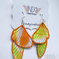 Orange Tie Dyed Denim Butterfly Earrings