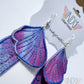 Tie Dyed Denim Butterfly Earrings