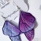 Tie Dyed Denim Butterfly Earrings