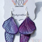 Tie Dyed Denim Butterfly Earrings
