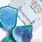 Tie Dyed Denim Butterfly Earrings
