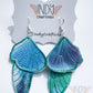 Tie Dyed Denim Butterfly Earrings