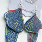 Denim Butterfly Two Piece Earrings