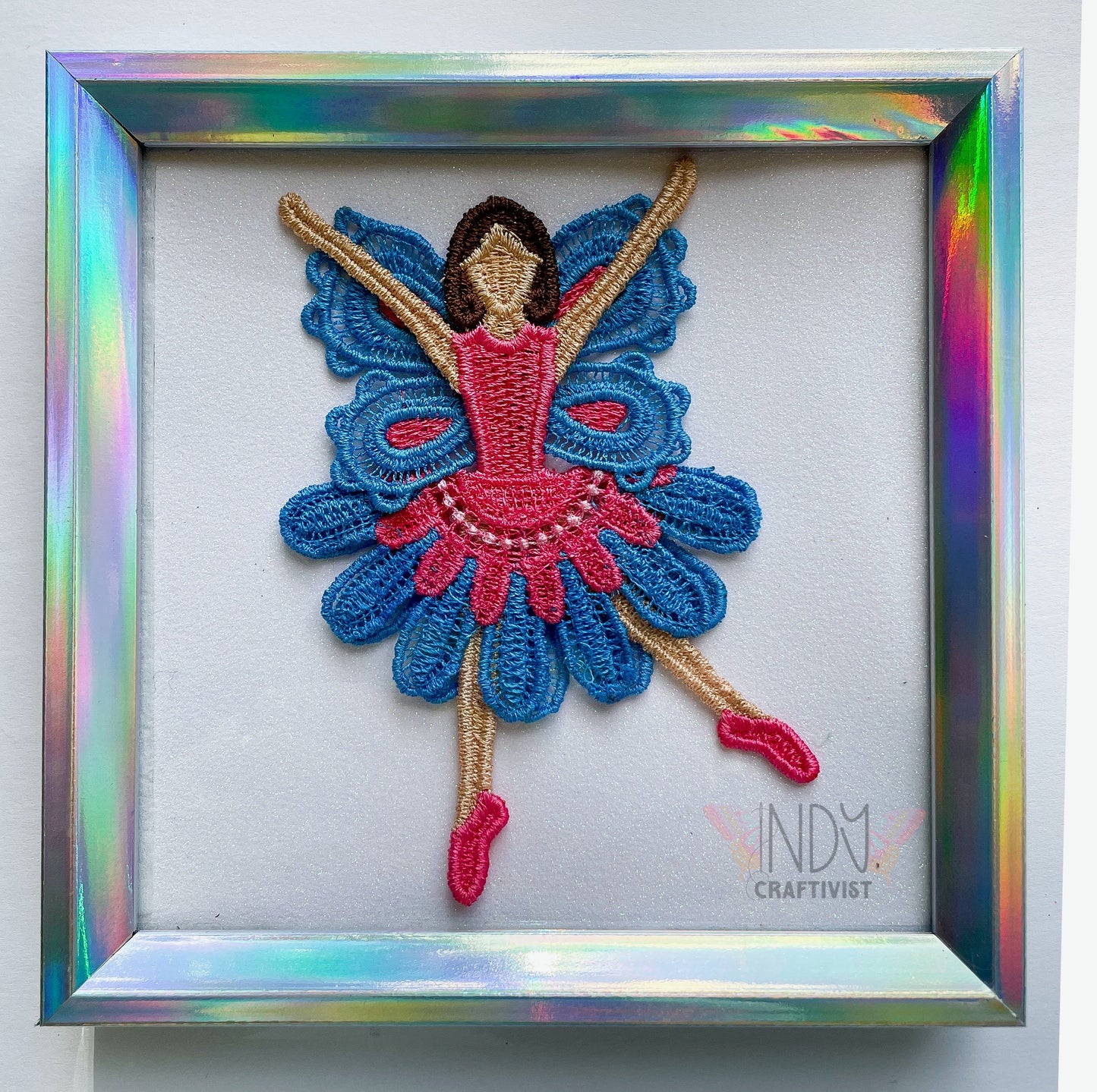 Britney Embroidered Faerie Framed Wall Art