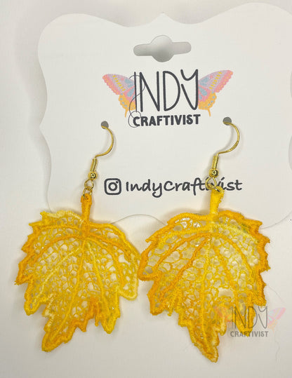 Made-to-Order Maple Leaf Embroidered Earrings