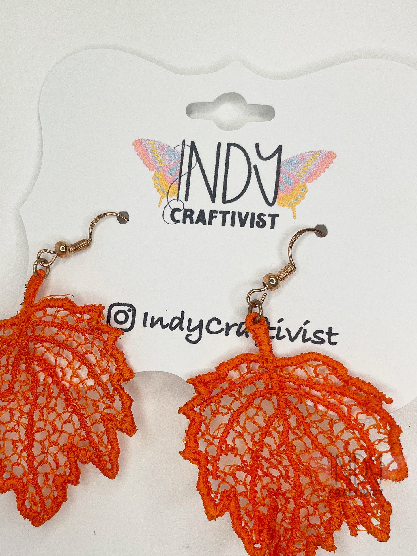 Maple Leaf Embroidered Earrings
