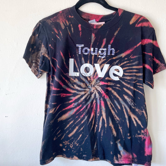 Kids Medium Reversed Tie Dyed Tough Love T-shirt