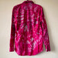Hot Pink Adult Large Long Sleeve Upcycled Tie Dye Button Down