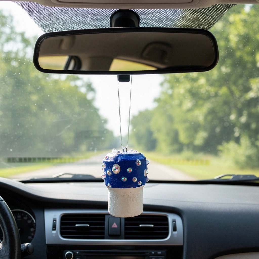 Magic Mushroom With Pearls Car Decor
