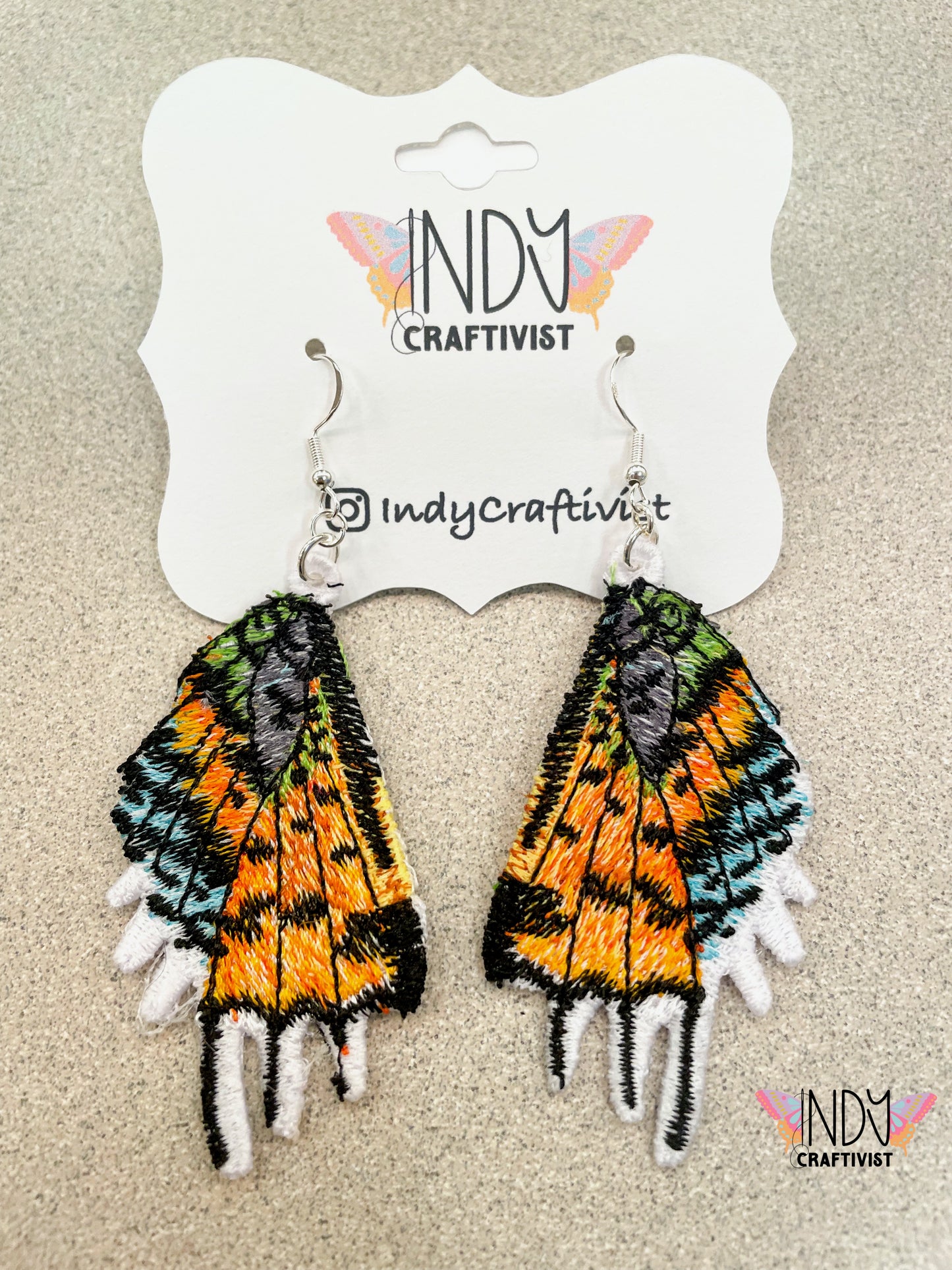 Made-To-Order Freestanding Lace Madagascar Moth Earrings