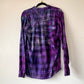Purple Adult Medium Upcycled Tie Dye Button Down Shirt