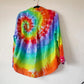 Adult Small Upcycled Tie Dye Button Down Shirt